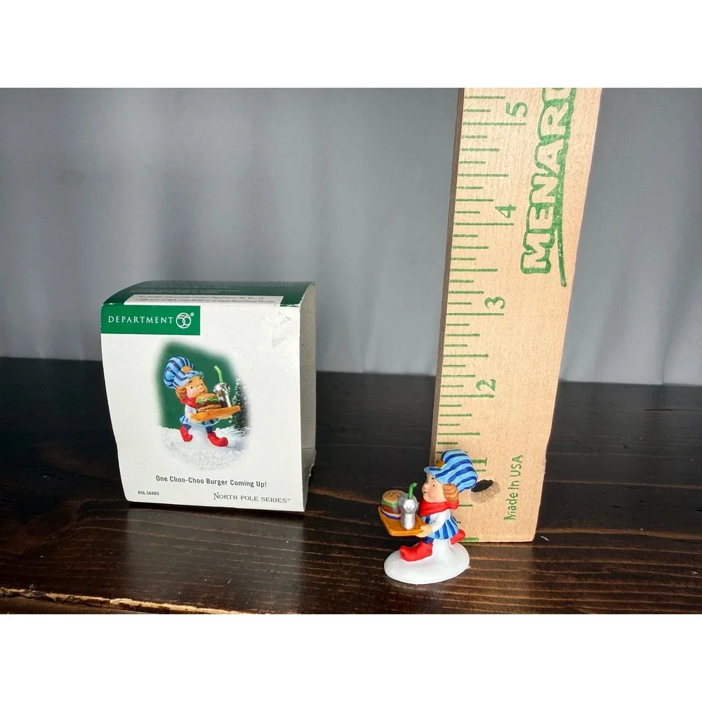 Dept 56‎ North Pole One Choo-Choo Burger Coming Up! Elf Figurine 56.56889